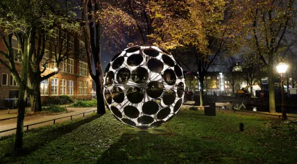 Artwork on display at the 14th edition of the Amsterdam Light Festival, Nov. 2025.