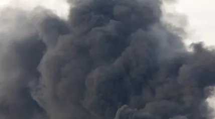 Thick black smoke 