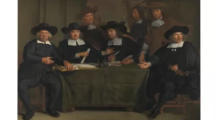A portrait of the Chief Commissioners of the Amsterdam Harbor Works, 1674, by Wallerant Vaillant.
