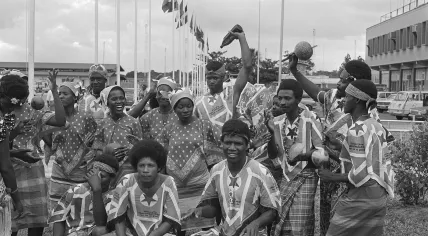 Celebrations in Paramaribo the day before Suriname officially gained its independence from the Netherlands on 25 November 1975