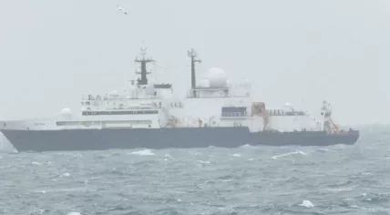 The Russian research vessel Yantar, escorted out of the North Sea by the Dutch Navy on 4 November 2025