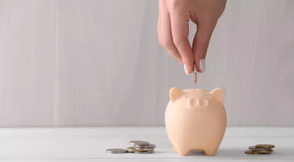 Piggy bank representing financial savings.