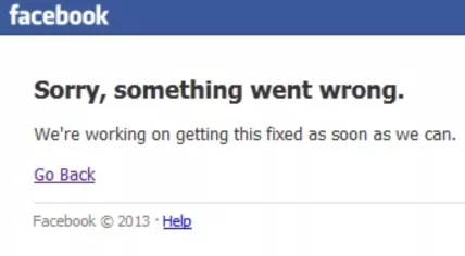 A Facebook error message in 2014