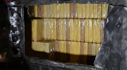 image of packages of cocaine found hidden within a shipment of magnets at a company in Moerdijk, Noord-Brabant, January 27, 2026.