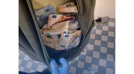 A portion of the €41,000 in cash police found when patting down a suspect in Rotterdam. 26 Jan. 2026