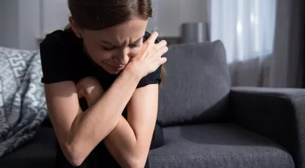 A girl is crying