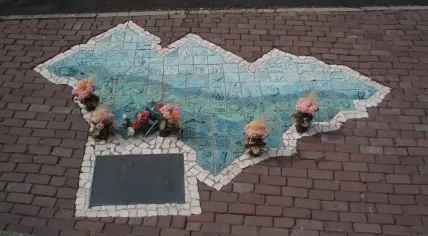 Monument as a reminder of the fire in Volendam in the new year's night of 2000 to 2001.
