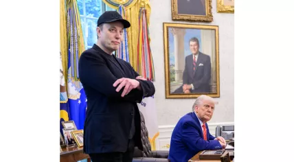 Billionaire Elon Musk with president Donald Trump in the Oval Office, 30 May 2025