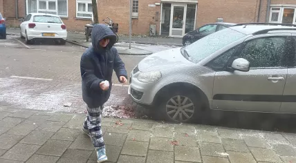 Just enough for a snowball: Winter weather touched Amsterdam on a Friday morning. 2 Jan. 2026
