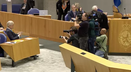 Cameras focused on Geert Wilders in the Tweede Kamer after seven PVV MPs split from the party, January 20, 2026. 
