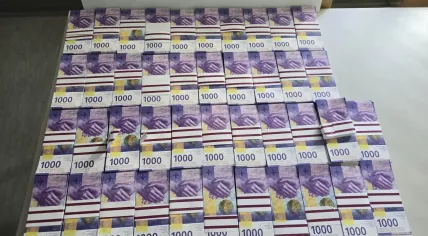 Counterfeit cash seized during an Europol operation involving 18 countries, February 2026.