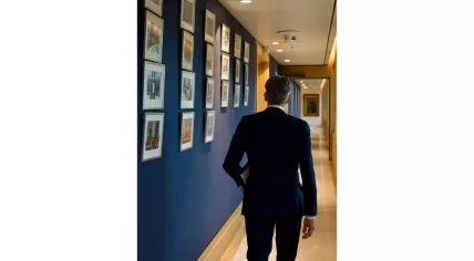 Dick Schoof walking to his final Council of Ministers meeting as Prime Minister, February 13, 2026.