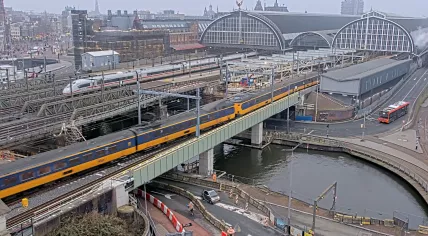 Winter morning at Amsterdam Central Station, 9 February 2026