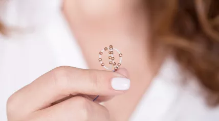 The Ballerine Intra Uterine Ball (IUB), an alternative spherically-shaped intrauterine device using copper beads to release ions that act as a spermicide to prevent unwanted pregnancy.