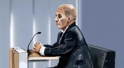 Court sketch of former NCTV employee Abderrahim El M. On 11 March 2026, the Rotterdam court acquitted him of espionage for Morocco, but convicted him of mishandling trade secrets. 