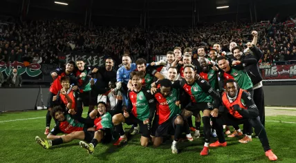 Players of NEC Nijmegen after the KNVB Cup semifinal match between NEC and PSV at De Goffert on March 3, 2026, in Nijmegen, the Netherlands.
