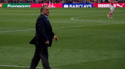 Dick Advocaat as manager of Sunderland at an away game against Arsenal at the Emirates Stadium, May 2015. 