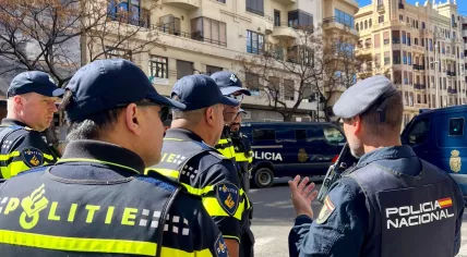Dutch and Spanish police officers during the Valencia’s Fallas festival, 15 March 2026
