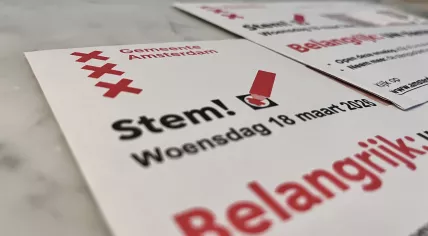 Amsterdam voting pass for the municipal electios on 18 March 2026