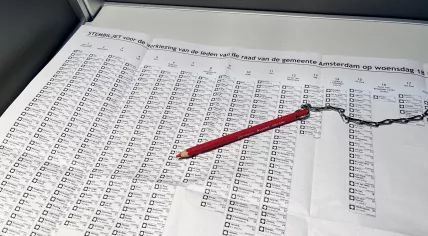An Amsterdam ballot for the municipal elections on 18 March 2026