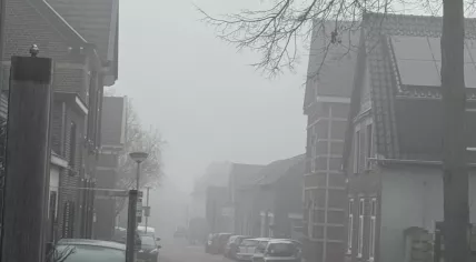 Dense morning fog in Zeddam, Gelderland. March 8, 2026