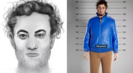 Composite sketch and 3D model of a man wanted for raping a 15-year-old girl in the Panbos woods near Bilthoven on 4 September 2009