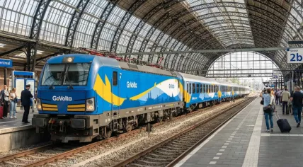 GoVolta train at Amsterdam Central Station