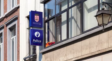 Belgian police: A police station in Liège, Belgium