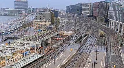 A gray and dreary morning at Amsterdam Central Station, 25 March 2026