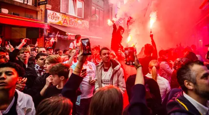 PSV title sparks massive street party in Eindhoven as fans flood city center. April 5, 2026