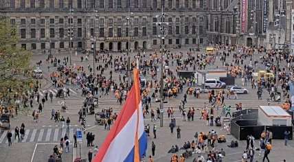 King's Day in full swing at Dam Square in Amsterdam. 27 April 2026
