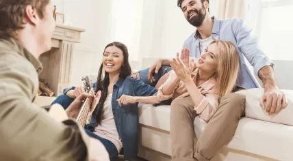 Two couples hanging out.