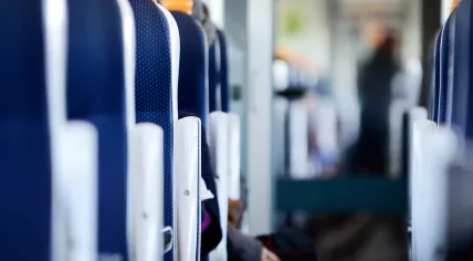 Inside a train