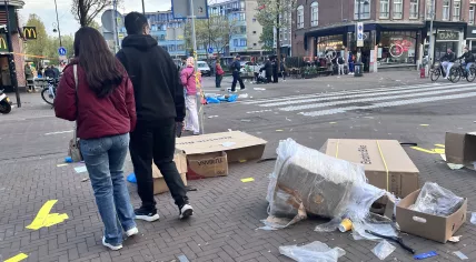King's Day trash in Amsterdam