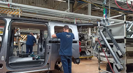 A vehicle being assembled at a Stellantis factory in France, 27 October 2022
