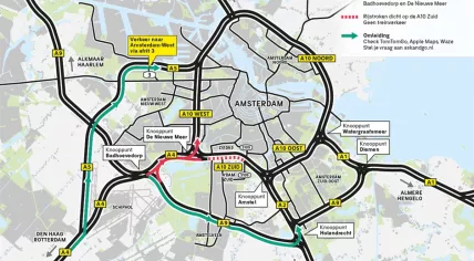 Zuidasdok road closures in Amsterdam between 27 April and 5 May 2027