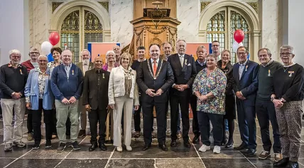 Stichtse Vecht residents receiving their royal honors, including Piet Ploeg, chair of the MH17 Air Disaster Foundation, April 24, 2026.