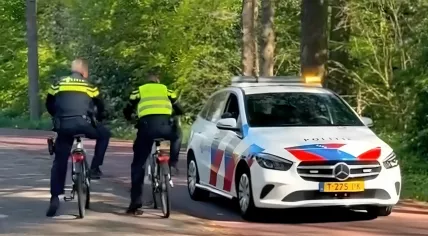 Police in Sloterplas in Amsterdam as part of a campaign against boys on fatbikes groping women, May 2026