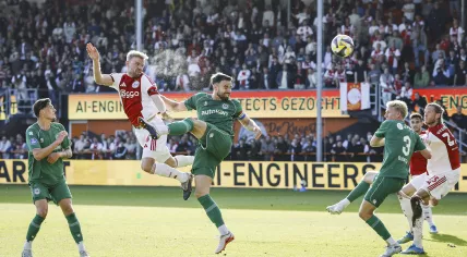 Davy Klaesen puts Ajax up 1-0 against FC Groningen in Volendam. 21 May 2026