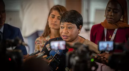 Fatou Bensouda, former Prosecutor of the International Criminal Court, during a conference about international crimes in West Africa, which took place at Dakar (Senegal) in October 2021