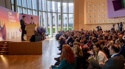 Prime Minister Rob Jetten speaking at the NextGen Security Conference in The Hague, 27 May 2026