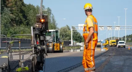 Rijkswaterstaat performing roadworks on a highway