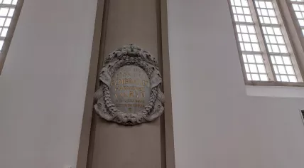 Rembrandt van Rijn's final resting place in the Westerkerk in Amsterdam, 28 February 2024