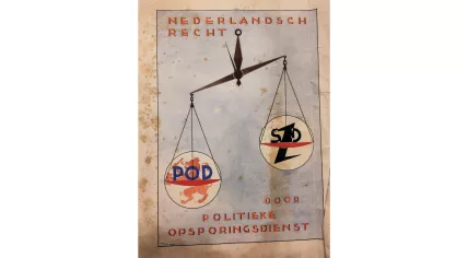 Poster found in a box containing papers of WWII resistance fighter Wim Oosenbrug in the Royal Library warehouse. Discovery announced on 4 May 2026