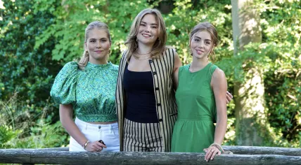 Dutch Princesses Amalia, Ariane, and Alexia, from left to right, in the summer of 2025