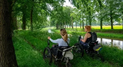 Hikers testing out the wheelchair-friendly route of the Pieterpad, May 2026
