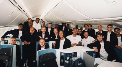 The Dutch national team on the plane to the United States ahead of the FIFA World Cup, June 4 2026.