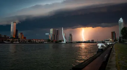 Lightning in Rotterdam during code orange, June 20, 2026