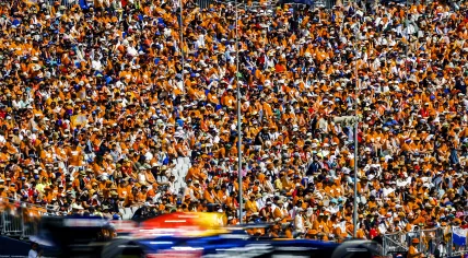 Max Verstappen driving in front of his supporters at the Red Bull ring, Austria, June 28, 2026.