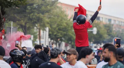 Morocco fans celebrate following a World Cup win over the Netherlands. June 29-30, 2026
